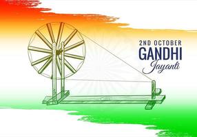 Spinning Wheel on India Background 2nd October Gandhi Jayanti vector