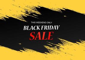 Black Friday sale poster with brush design vector