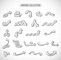 Modern Stylish Hand Draw Sketch Arrows Set vector