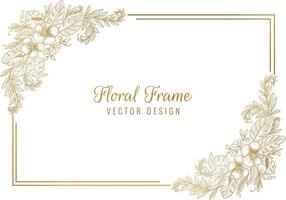 Artistic Sketch Floral Frame Background vector