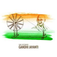 Gandhi Jayanti Spinning Wheel as a National Holiday vector