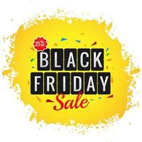 Modern Black Friday sale poster with splash background vector