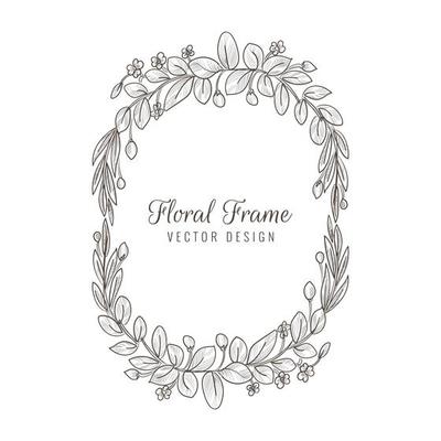 Decorative Floral Leaf Frame Background