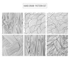 Abstract Hand Drawn Pattern Set Design vector