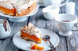 pumpkin pie with meringue photo