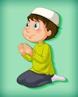 Middle Eastern boy praying vector