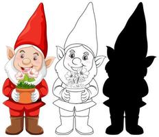 Red gnome character set vector