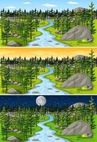 Nature landscape at different times of the day vector