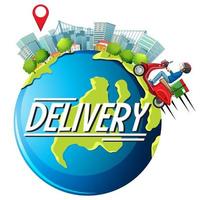 Free delivery design with courier man vector