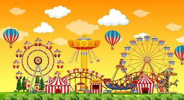 Amusement park background scene vector