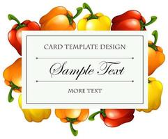 Card template with bellpeppers background vector