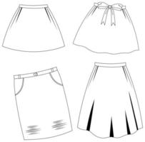 Skirt outline set vector