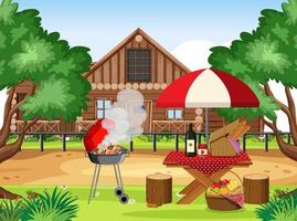 Barbecue outdoors background design vector