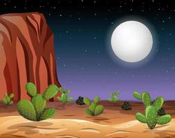 Desert landscape at night vector