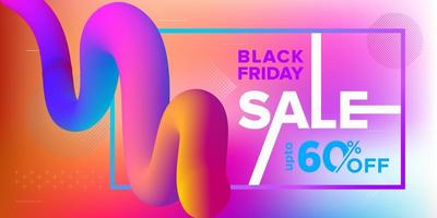 diseño de banner de cinta 3d de venta de viernes negro vector