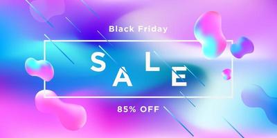 Black Friday Blue Pink Shapes Sale Banner Design vector