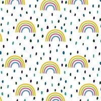 Seamless pattern with rainbows vector