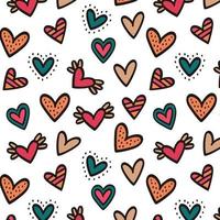 Colorful heart seamless pattern background
