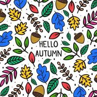 Autumn pattern background vector
