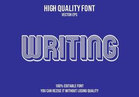 escribir efecto de texto editable retro vector