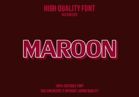 Maroon Editable Text Effect vector