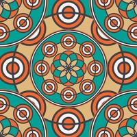 Linear Colored Seamless Mandala Pattern vector