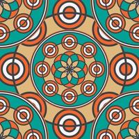 Linear Colored Seamless Mandala Pattern vector