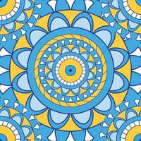 Blue Seamless Mandala Colored Background vector