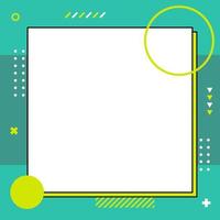 Colorful memphis style template in square size vector