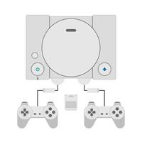 Retro game console with controller. vector