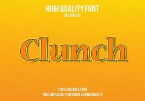 efecto de texto editable clunch vector