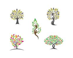 Set of tree logo images vector