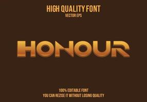 Honour Golden Editable Text Effect