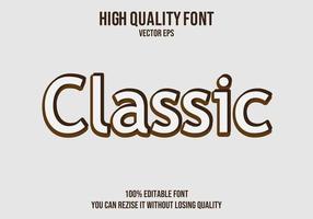 Classic Outline Editable Text Effect vector