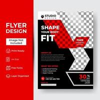 Creative abstract fitness and gym flyer template vector