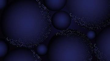 Blue glitter halftone and sphere design vector