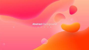 Pink and Orange Abstract Fluid Shapes Composition vector