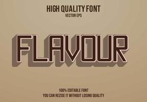 Flavour Editable Brown Text Effect vector