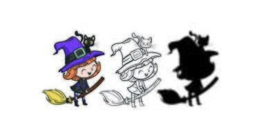 A Cute Happy Witch Costume vector