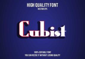 Cubist Editable Text Effect vector