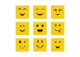 conjunto de emoticonos de sonrisa vector