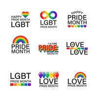 LGBTQ and Pride Month icon set vector