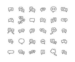 Speech Bubble Outline Icon Set vector