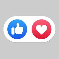 Social media like and heart icons background vector