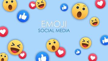 fondo de iconos de emoji de redes sociales vector