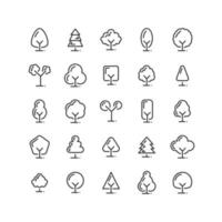 Tree Outline Icon Set vector