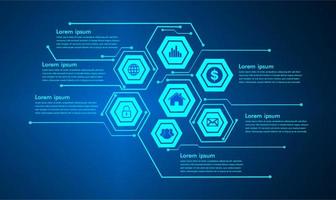 infografía de cuadro de texto, internet de las cosas, tecnología cibernética vector