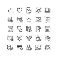 Social Network Like Outline Icon Set vector