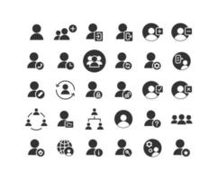 Users Solid Icon Set vector