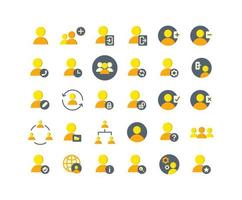 Users Flat Icon Set vector